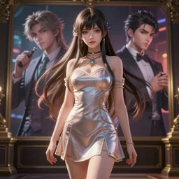 instagram photo. insanely detailed. by wlop, ilya kuvshinov, krenz cushart, greg rutkowski, pixiv. zbrush sculpt, octane, maya, houdini, vfx. a gorgeous young anime cg gentle girlish feminine sissy boy with long hairstyle in minidress, in luxury advertisement. cinematic dramatic atmosphere, sharp focus, volumetric lighting