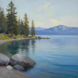 lake tahoe as a oil painting