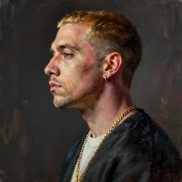Sideview Portrait of eminem by Shepard Fairey