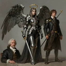 Concept art, angel knight gothic girl, artstation trending colaboration with Joseph Mallord William Turner and Luis Royo, highly detailded