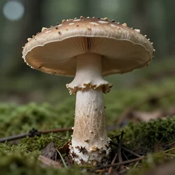 macro long depth of field shot of daguerrotype of a mushroom in a green forest, wide aperture, intricate, highly detailed, artstation, sharp focus, artgerm