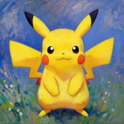 pikachu in Claude Monet art