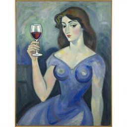 a woman, wine glass, by robert delaunay endless rhythm