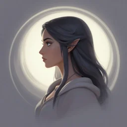 side profile centered painted portrait, maya ali wind sorcerer, gloomhaven, matte painting concept art, art nouveau, beautifully backlit, swirly vibrant color lines, fantastically gaudy, aesthetic octane render, 8 k, by ilya kuvshinov and cushart krentz and gilleard james