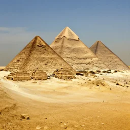Pyramids of Giza in ruins post-nuclear war in Fallout 4, in game screenshot