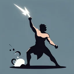 zeus throwing lightning bolts vector art trippy clean lines