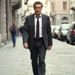 cinestil 5 0 d cinematic portrait of franco nero by corbucci, walking in the city