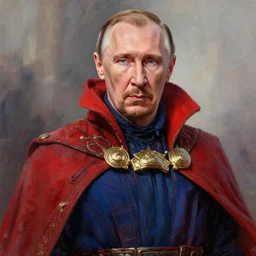 vladimir putin as dr strange, digital painting, extremely detailed, 4 k, intricate, brush strokes, mark arian, artgerm, bastien lecouffe - deharme