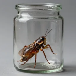 within a simple clear glass jar there resides a violent cricket mutant viciously snaps at all who dare draw near its poisonous mandibles john william waterhouse giorgio de chirico marc simonetti ross tran ruan jia edward hopper graham sutherland greg rutkowski james gilleard anton semenov