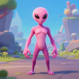 pink alien, fortnite character c 9. 0