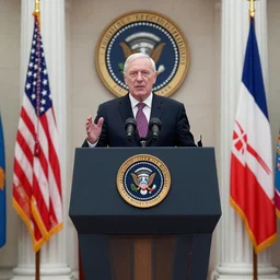scp-173 gives an inauguration speech after being elected as president