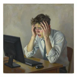 A Python programmer's despair, oil on canvas, 1963