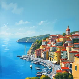 art modern oil painting of the city of naples, italy