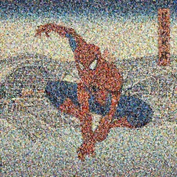 spiderman playing in budokan , ukiyo-e art