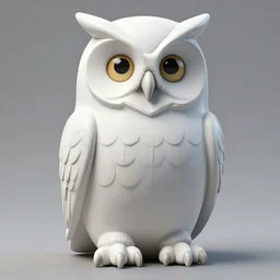 giant, massive, detailed, 3 d porcelain and plastic owl, sitting in a 3 d leafy tree by barclay shaw and wes anderson and dr suess