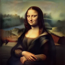 A painting of Deadpool in the style of the Mona Lisa
