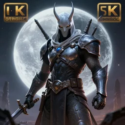 moon knight, fantasy apocalypse, digital art, 4 k, mmo