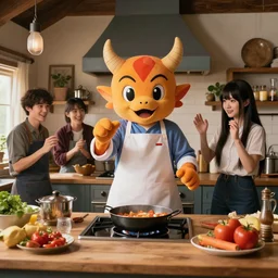 4 5 mm 1 9 8 7 cooking food photography of an corporate mascot at a farmhouse kitchen inspo summoning an anime demon girl, photography by tyler mitchell johfra bosschart
