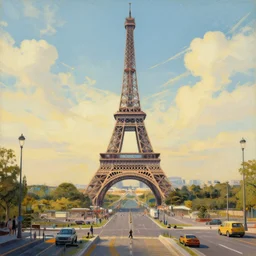 classical painting of paris!!! in a solarpunk!! way! sustainable! no cars!!!!