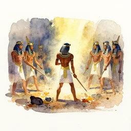 small centered on watercolor paper, paint brush strokes, abstract watercolor painting of ancient egyptian worker break, cinematic light, national romanticism by hans dahl, by jesper ejsing, by anders zorn, by greg rutkowski, by greg manchess, by tyler edlin