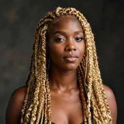 beautiful african american woman with long blonde locs