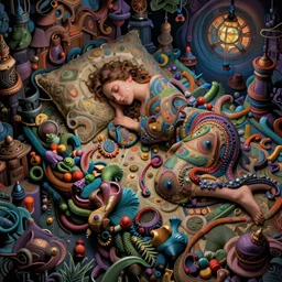 a good night's sleep by greg rutkowski, highly detailed, intricate, fantasy, rich vivid color scheme, photorealism, sharp details, dramatic lighting
