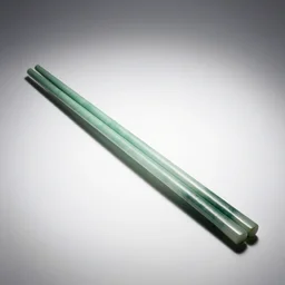 jade chopsticks rest, commercial catalog photo, isolated on a pure white background, centered, entire object in frame, sharp focus, soft studio lighting