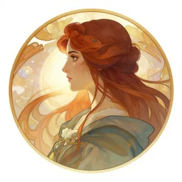 side profile centered painted portrait, Ruby Rose as a wind sorcerer, D&D, cell-shaded, matte painting concept art, bright backlit, official fanart, 4k, Pinterest, by Alphonse Mucha - H 704