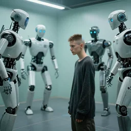 last photograph ever taken of a living human, dwelling amongst robots, year 2 8 6 6.