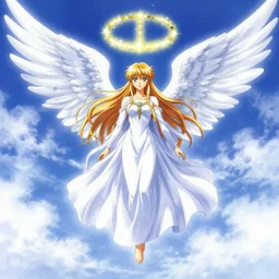 a cover of an album of the angel graced from heaven sky in style of yamato amano