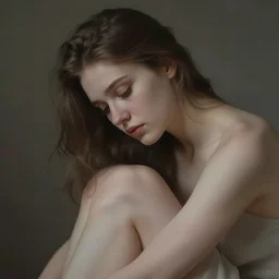 sad woman portrait art by agnes cecile, beautiful, soft, smooth, solitude, dramatic, peaceful
