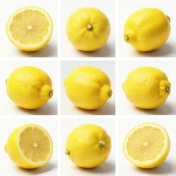 a 3 x 3 grid of a lemon
