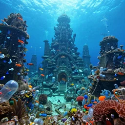 a legendary underwater city full of plastic