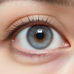 a photo of an eye with three iris