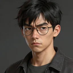 A Pissed Right Off Asian Male Genetically Engineered Nerd, sci-fi, highly detailed, digital painting, artstation, concept art, smooth, sharp focus ilustration, Artstation HQ by Makato Shinkai