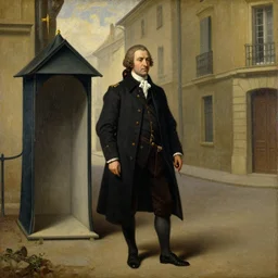 “a painting of a 19th sentry street in the style of Leonardo da Vinci ”