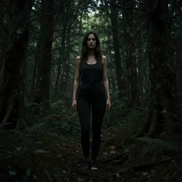 woman, forest, render, darkness