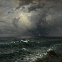 stormy ocean, painting by rembrandt