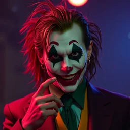 film still of marilyn manson as joker in the new joker movie