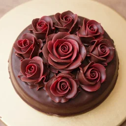 heavy bombardement of roses on chocolate cuty center
