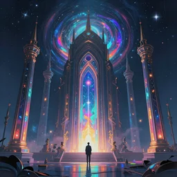 misty chromatic astral temple  , stylish, lsd,  trending on artstation, cinematic, artwork by WLOP