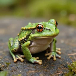8k photograph of a miniature frog