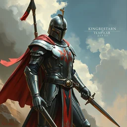 knights templar in a space suit with cape, futurism, character design, painting by gaston bussiere, artgerm, trending on artstation