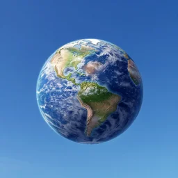 a micro - planet on a blue sky background