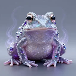 ultra realistic illustration, ( ( ( a fantasy frog made of crystal with jewel and purple glow ) ) ), symmetrical, intricate, highly detailed, digital painting, concept art, smooth, sharp focus, vfx, houdini, fluid simulation, particle, fume, curl noise, octane render, redshift render, unreal engine, trending on artstation