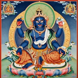 thangka painting depicting vajrabhairava, hyperrealistic, highly detailed, trending on artstation