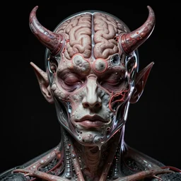 A portrait of the MRI brain damage demon, digital art by Dan Mumford and Peter Mohrbacher, highly detailed, trending on ArtStationHQ
