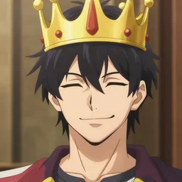 man with a crown, smirk, anime