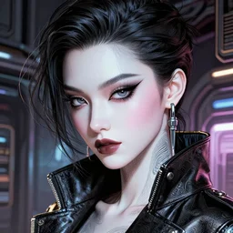 closeup portrait of an absurdly beautiful, graceful, sophisticated, fashionable cyberpunk gravure idol, an ultrafine hyperdetailed illustration by irakli nadar, matt wisniewski style, fashion photography, intricate linework, porcelain skin, unreal engine 5 highly rendered, global illumination, radiant light, detailed and intricate environment