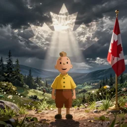 a tintin cartoon in canada by herge